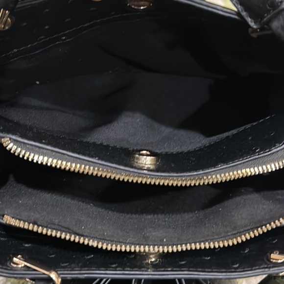 Crossi Black Faux Ostrich Leather Bow Detail Handbag - Picture 14 of 15